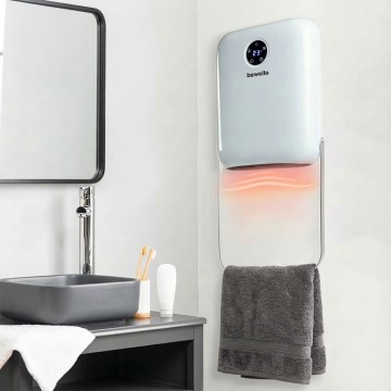 Sèche-serviettes mural 2000 W/230 V IP22 blanc + télécommande