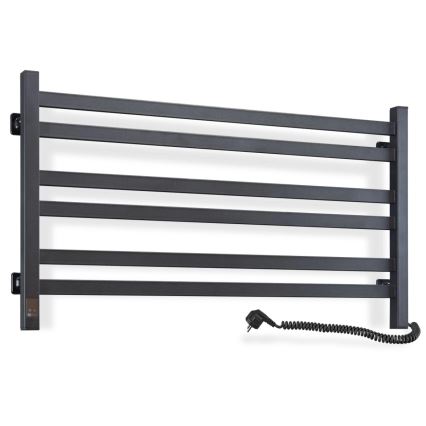 Sèche-serviettes de salle de bains AVANGARD en échelle avec thermostat 316W/230V 50,6 cm IP44 noir, version droite, profil carré