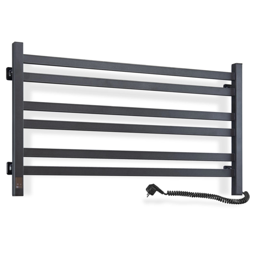 Sèche-serviettes de salle de bains AVANGARD en échelle avec thermostat 316W/230V 50,6 cm IP44 noir, version droite, profil carré