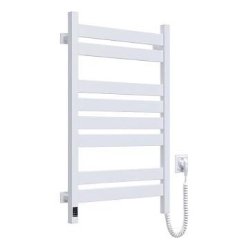 Sèche-serviettes pour salle de bains avec thermostat LARGO 432W/230V 80,6 cm IP44 blanc version droite profil rectangulaire