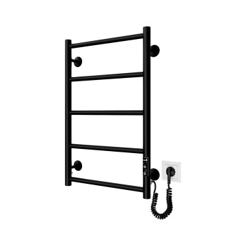 Sèche-serviettes pour salle de bains CLASSIC 65 W / 230 V 66 x 42 cm inox/noir, version droite