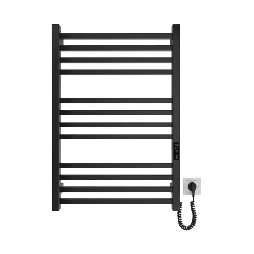 Sèche-serviettes pour salle de bains HF LONDON 165W/230V 77x53 cm, noir, version droite
