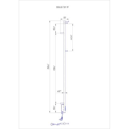 Sèche-serviettes RAY 35W/230V 150x30 cm IP44 inox/blanc