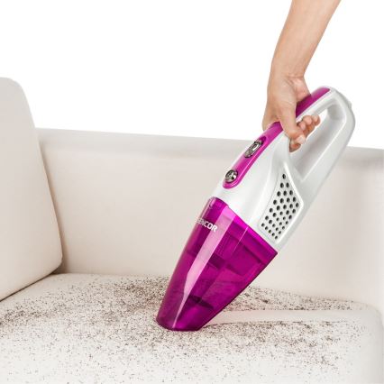 Sencor - Aspirateur-balai avec brosse rotative électrique 2en1 70W/12V 1800 mAh blanc/ rose