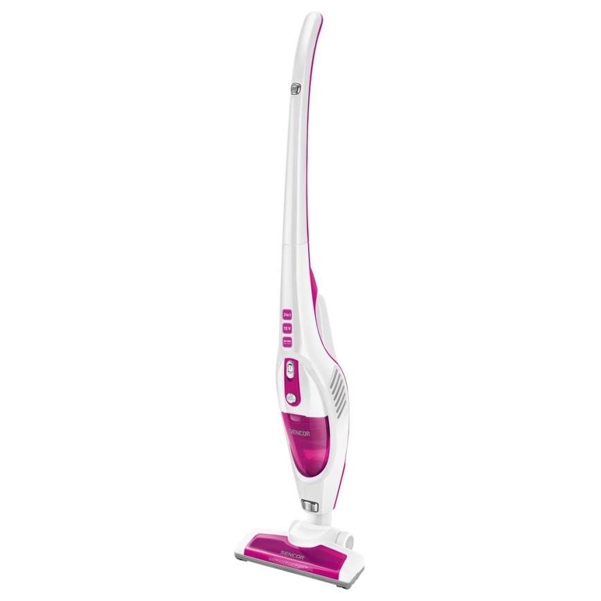 Sencor - Aspirateur-balai avec brosse rotative électrique 2en1 70W/12V 1800 mAh blanc/ rose