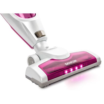 Sencor - Aspirateur-balai avec brosse rotative électrique 2en1 70W/12V 1800 mAh blanc/ rose