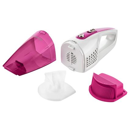 Sencor - Aspirateur-balai avec brosse rotative électrique 2en1 70W/12V 1800 mAh blanc/ rose
