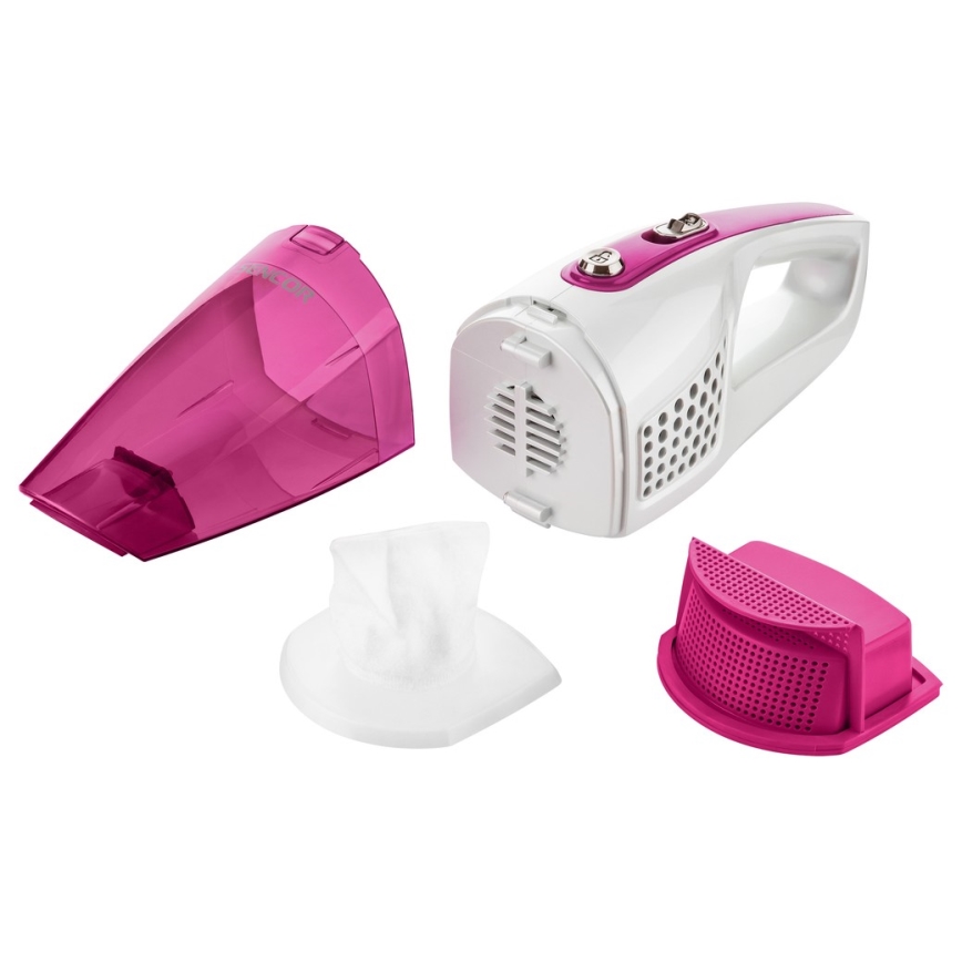 Sencor - Aspirateur-balai avec brosse rotative électrique 2en1 70W/12V 1800 mAh blanc/ rose