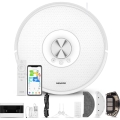 Sencor - Aspirateur robot 2 en 1 (aspiration + lavage) 50W/5000 mAh Wi-Fi blanc + télécommande