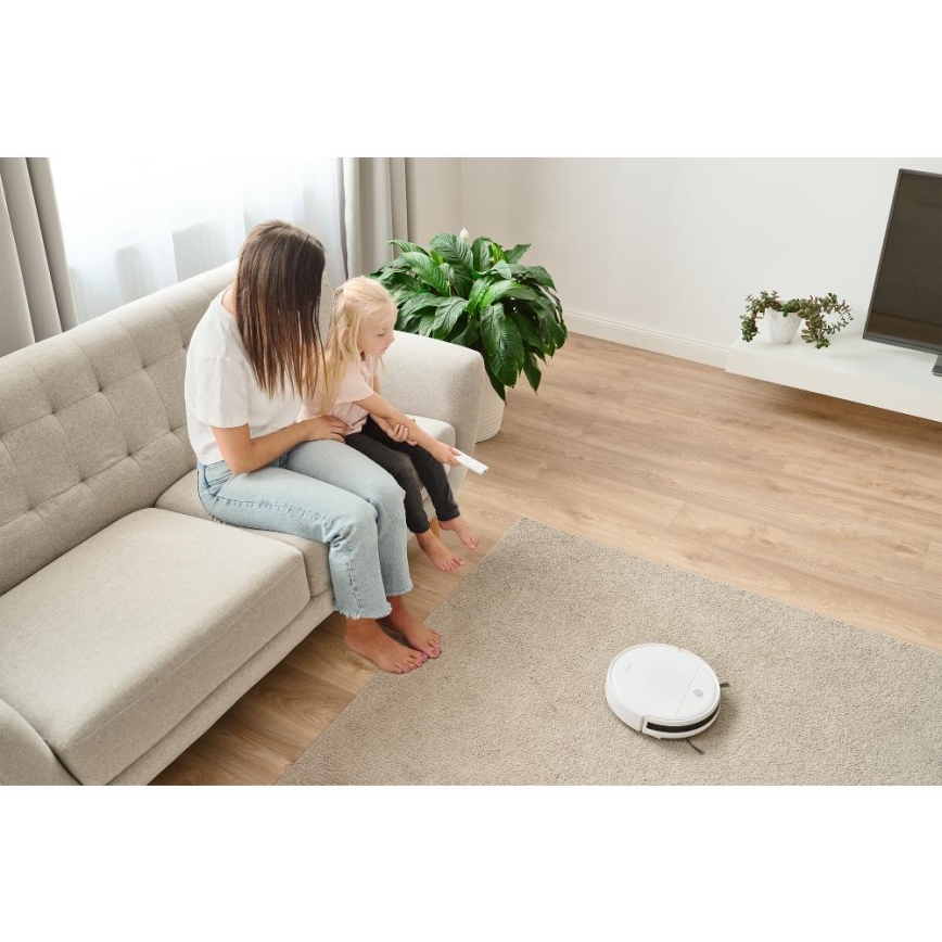 Sencor - Aspirateur robot avec une serpillère 2en1 18W/1500 mAh blanc + Télécommande