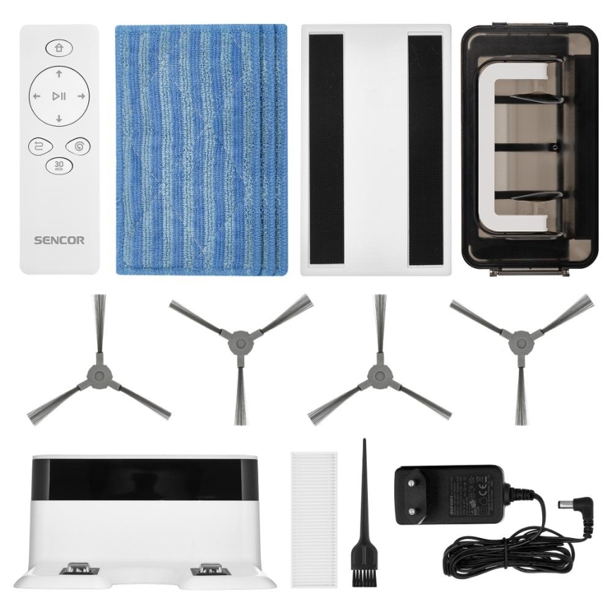 Sencor - Aspirateur robot avec une serpillère 2en1 18W/1500 mAh blanc + Télécommande