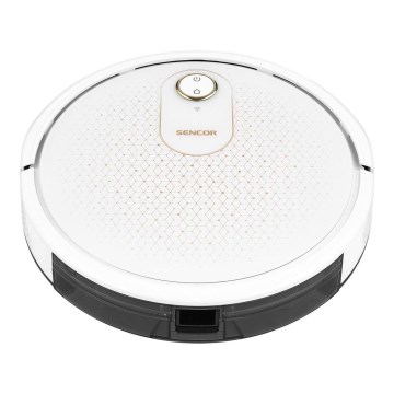 Sencor - Aspirateur robot connecté avec une serpillère 2en1 28W/2600 mAh Wi-Fi blanc + Télécommande
