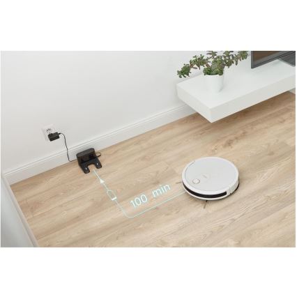 Sencor - Aspirateur robot connecté avec une serpillère 2en1 28W/2600 mAh Wi-Fi blanc + Télécommande