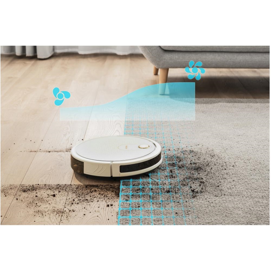 Sencor - Aspirateur robot connecté avec une serpillère 2en1 28W/2600 mAh Wi-Fi blanc + Télécommande