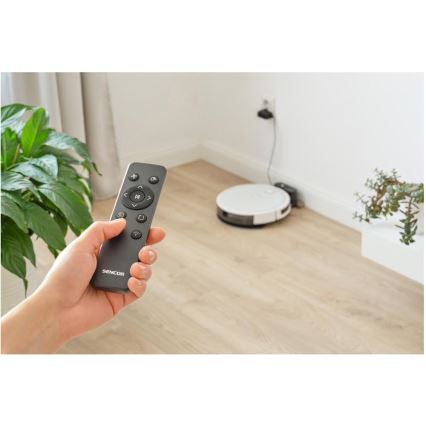 Sencor - Aspirateur robot connecté avec une serpillère 2en1 28W/2600 mAh Wi-Fi blanc + Télécommande