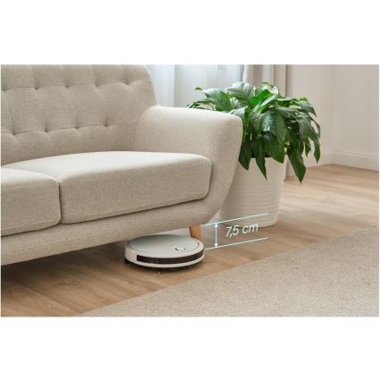 Sencor - Aspirateur robot connecté avec une serpillère 2en1 28W/2600 mAh Wi-Fi blanc + Télécommande