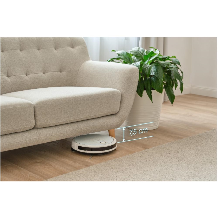 Sencor - Aspirateur robot connecté avec une serpillère 2en1 28W/2600 mAh Wi-Fi blanc + Télécommande