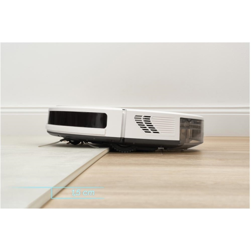 Sencor - Aspirateur robot connecté avec une serpillère 2en1 28W/2600 mAh Wi-Fi blanc + Télécommande