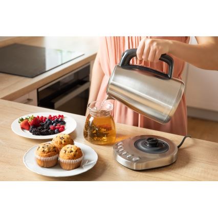 Sencor - Bouilloire à thermorégulation 1,7 l 2200W/230V acier inoxydable