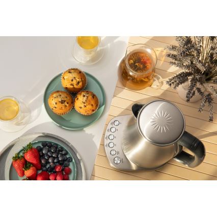 Sencor - Bouilloire à thermorégulation 1,7 l 2200W/230V acier inoxydable