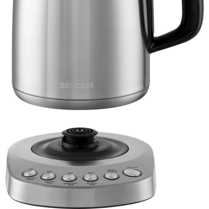 Sencor - Bouilloire à thermorégulation 1,7 l 2200W/230V acier inoxydable