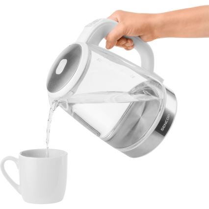 Sencor - Bouilloire à thermorégulation avec rétro-éclairage LED 2 l 2200W/230V blanche