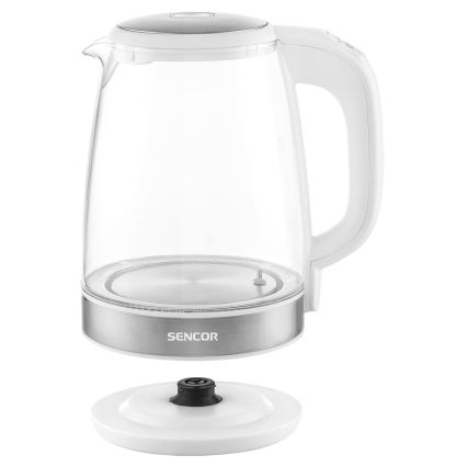 Sencor - Bouilloire à thermorégulation avec rétro-éclairage LED 2 l 2200W/230V blanche