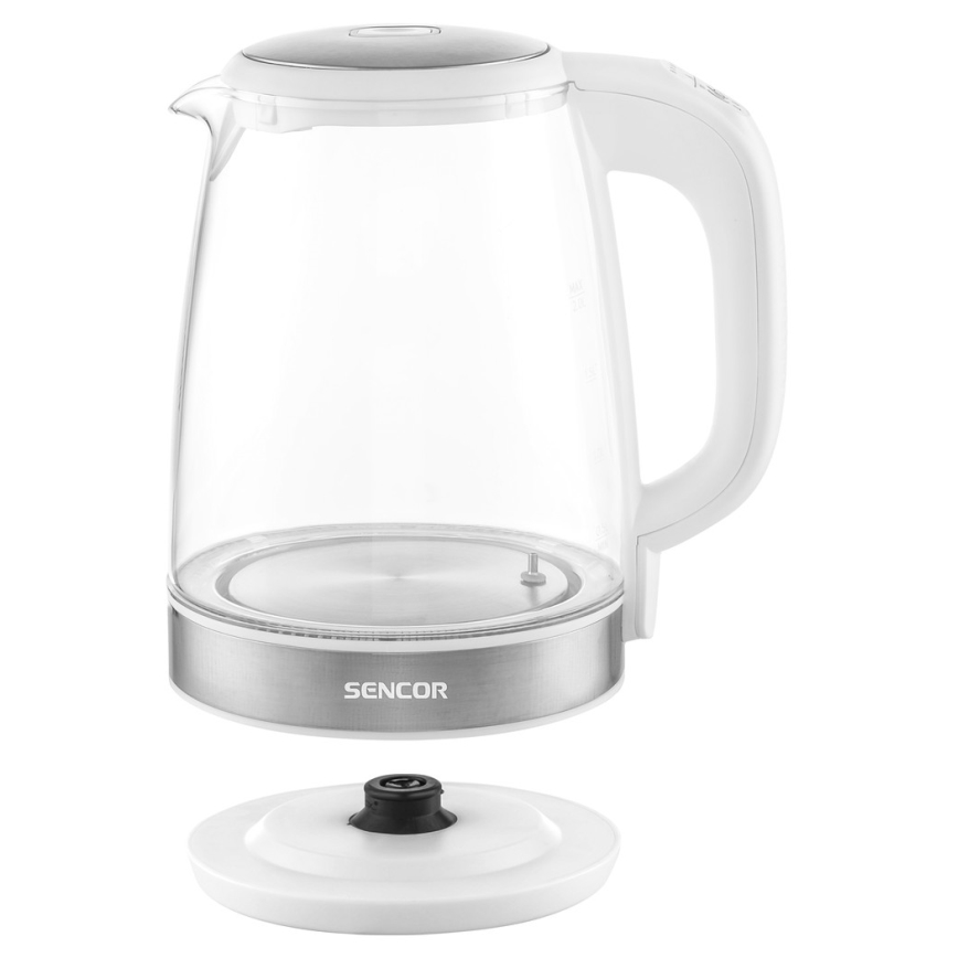 Sencor - Bouilloire à thermorégulation avec rétro-éclairage LED 2 l 2200W/230V blanche