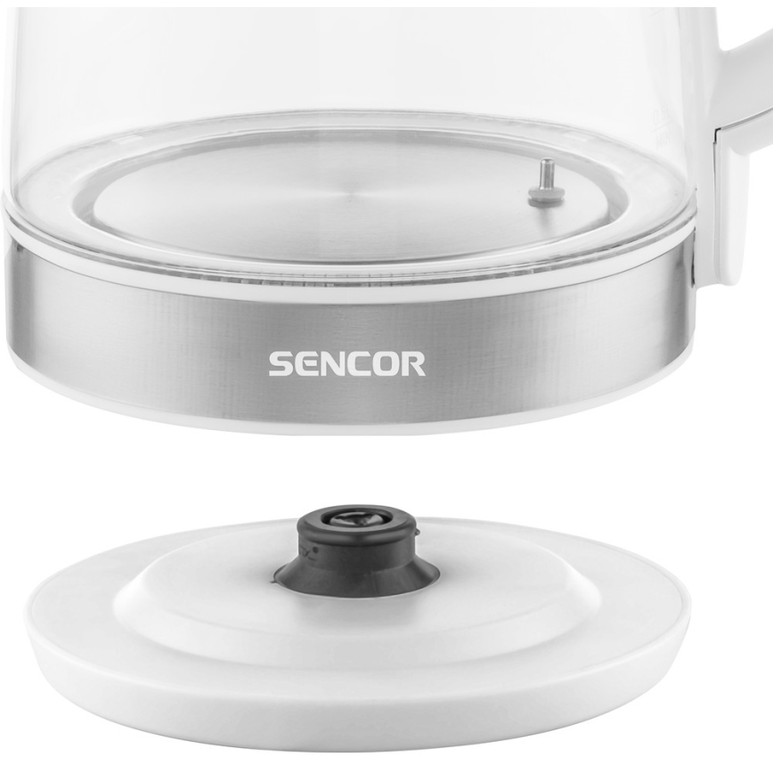 Sencor - Bouilloire à thermorégulation avec rétro-éclairage LED 2 l 2200W/230V blanche