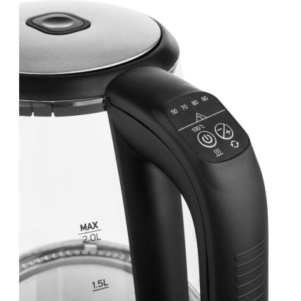 Sencor - Bouilloire à thermorégulation avec rétro-éclairage LED 2 l 2200W/230V