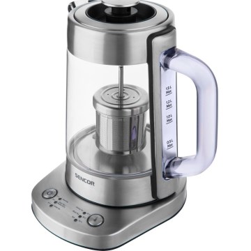 Sencor - Bouilloire électrique à ébullition rapide avec réglage de la température 1,5 l 1500W/230V en acier inoxydable