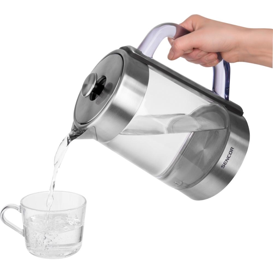 Sencor - Bouilloire électrique à ébullition rapide avec réglage de la température 1,5 l 1500W/230V en acier inoxydable