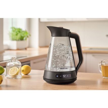 Sencor - Bouilloire électrique à réglage de température 1,5 l 2150 W/230 V noire/or rose