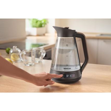 Sencor - Bouilloire électrique à réglage de température 1,5 l 2150 W/230 V noire/or rose