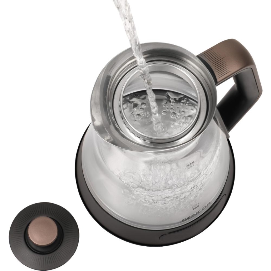 Sencor - Bouilloire électrique à réglage de température 1,5 l 2150 W/230 V noire/or rose