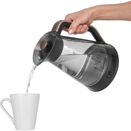 Sencor - Bouilloire électrique à réglage de température 1,5 l 2150 W/230 V noire/or rose