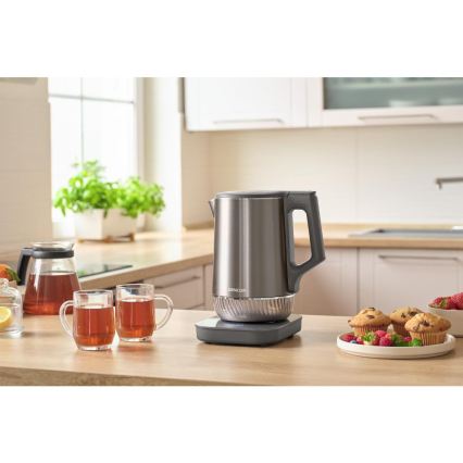 Sencor - Bouilloire électrique à régulation de la température, 1,7 l, 1800 W/230 V, acier inoxydable