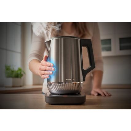 Sencor - Bouilloire électrique à régulation de la température, 1,7 l, 1800 W/230 V, acier inoxydable