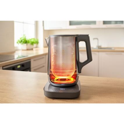 Sencor - Bouilloire électrique à régulation de la température, 1,7 l, 1800 W/230 V, acier inoxydable