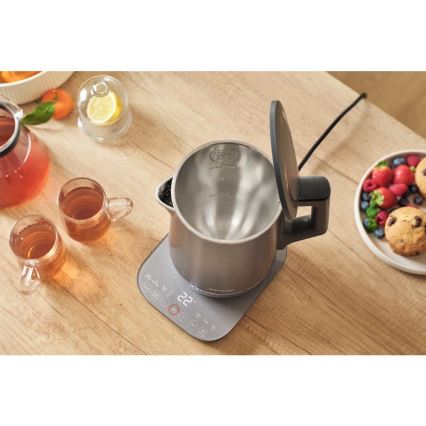 Sencor - Bouilloire électrique à régulation de la température, 1,7 l, 1800 W/230 V, acier inoxydable