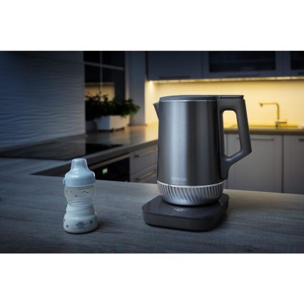 Sencor - Bouilloire électrique à régulation de la température, 1,7 l, 1800 W/230 V, acier inoxydable