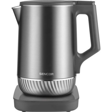 Sencor - Bouilloire électrique à régulation de la température, 1,7 l, 1800 W/230 V, acier inoxydable