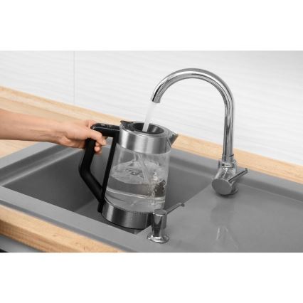 Sencor - Bouilloire électrique avec thermorégulation 1,7 l 2200W/230V chrome mat/noir