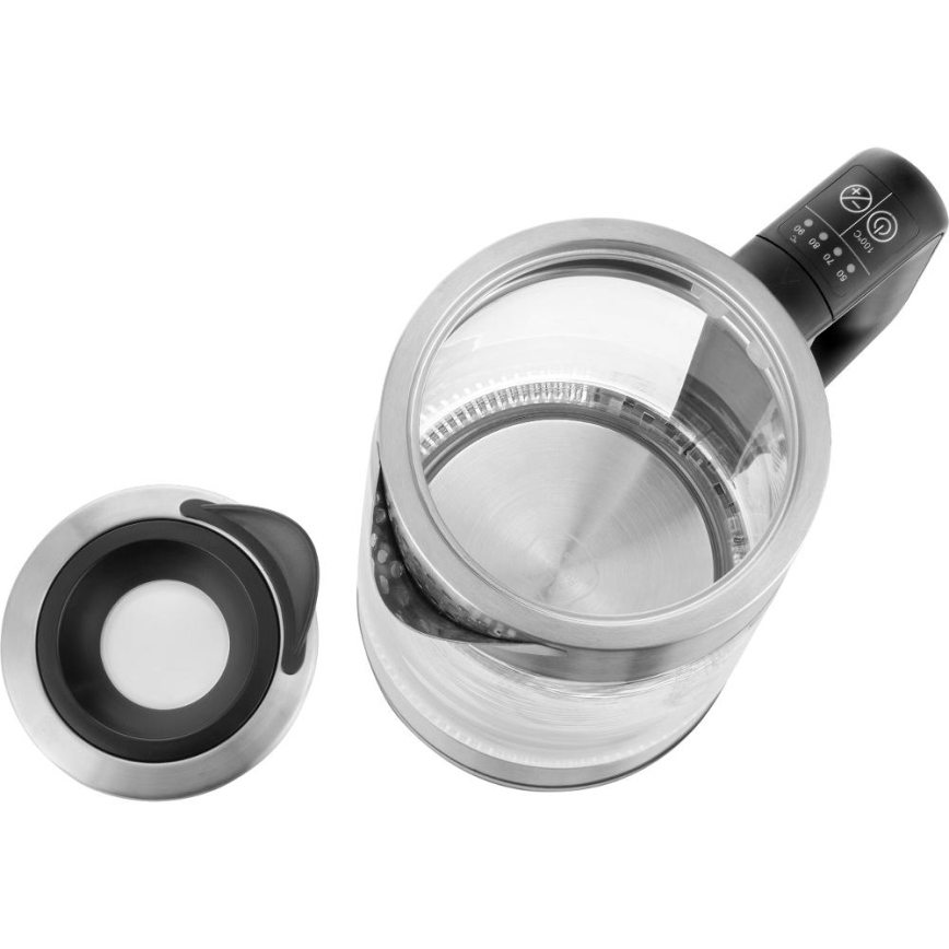 Sencor - Bouilloire électrique avec thermorégulation 1,7 l 2200W/230V chrome mat/noir