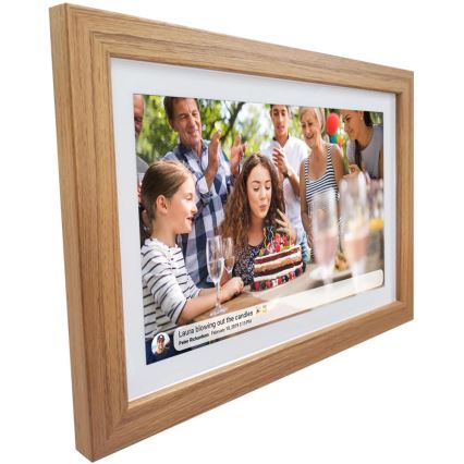 Sencor - Cadre photo numérique 10,1 avec haut-parleur intégré 230V Wi-Fi, finition chêne