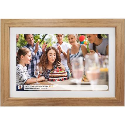 Sencor - Cadre photo numérique 10,1 avec haut-parleur intégré 230V Wi-Fi, finition chêne