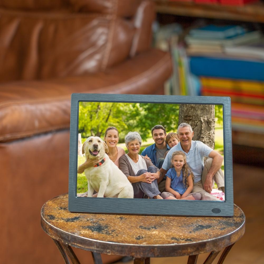 Sencor - Cadre photo numérique 13,3 avec haut-parleur 230V anthracite + télécommande