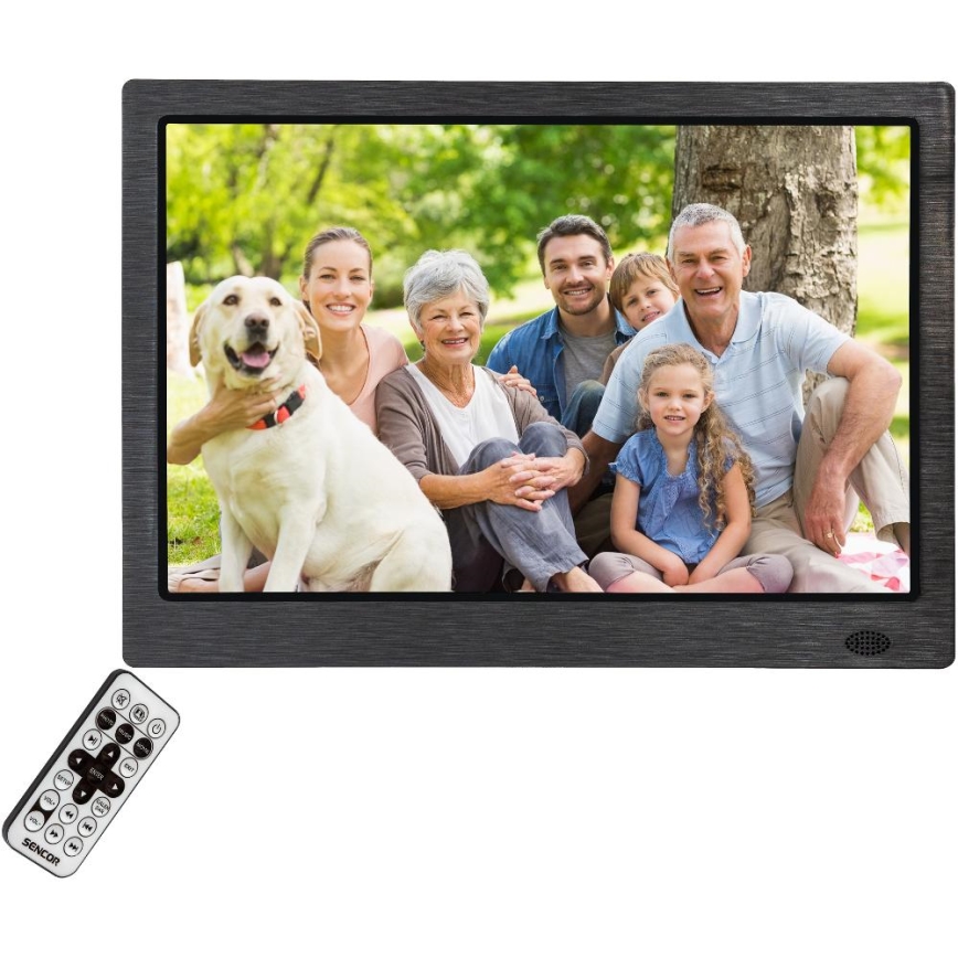 Sencor - Cadre photo numérique 13,3 avec haut-parleur 230V anthracite + télécommande