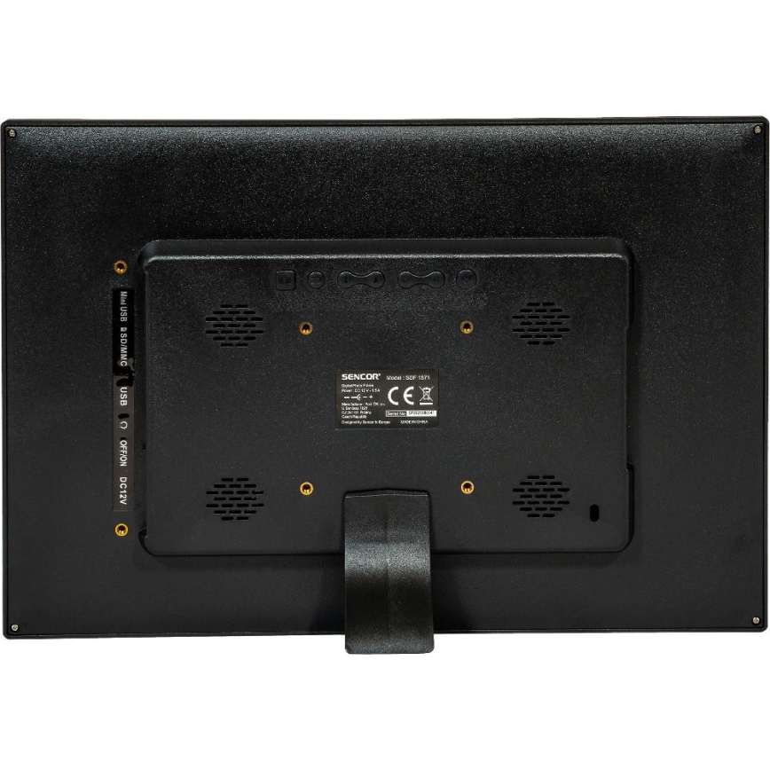 Sencor - Cadre photo numérique 15,4 avec haut-parleur 230V noir + télécommande