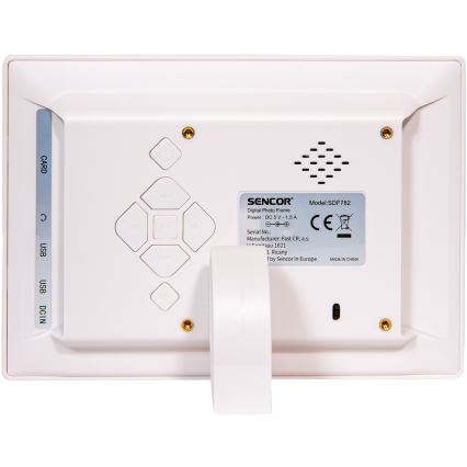 Sencor - Cadre photo numérique 7 avec haut-parleur 230V blanc + télécommande